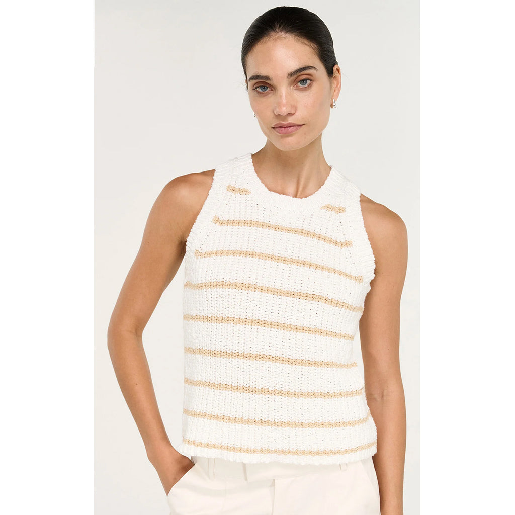 Top Knit Cove Stripe - White & Beige