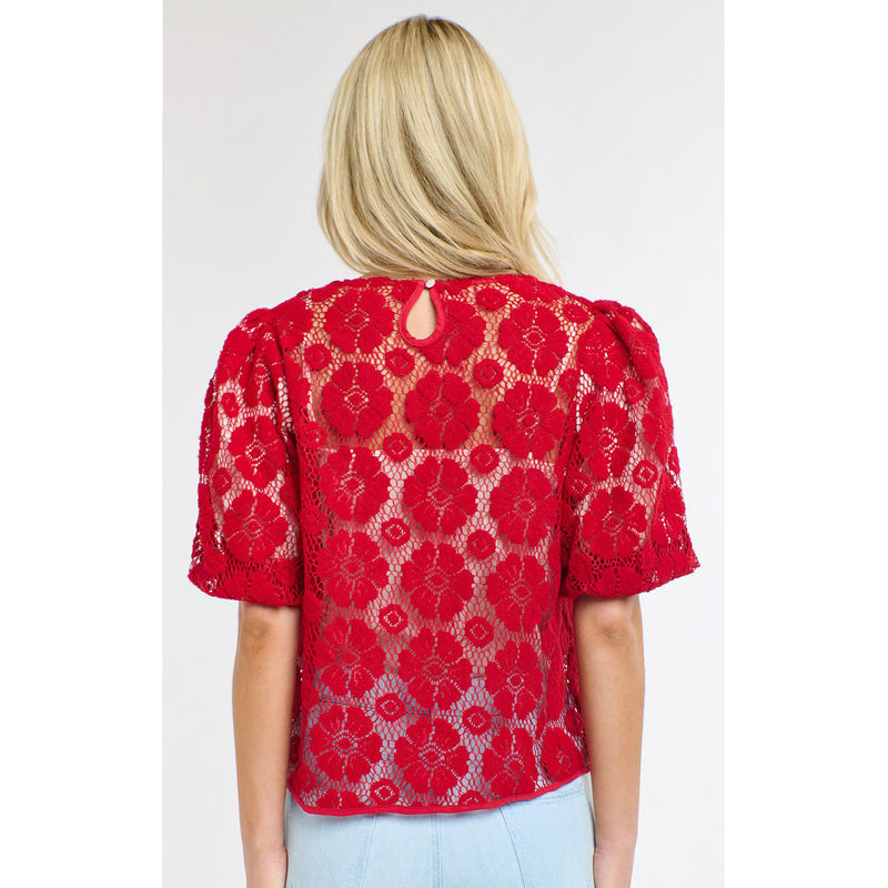 Top Ivy Embroidered - Red Floral
