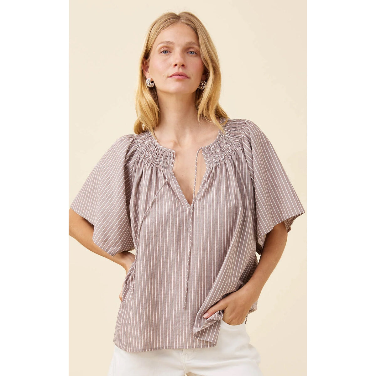 Top Shirred Lyndell - Taupe