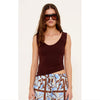 Top Moda Reversible Knit Tank - Chocolate