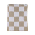 Chenille Knitted Blanket - Checkered Taupe