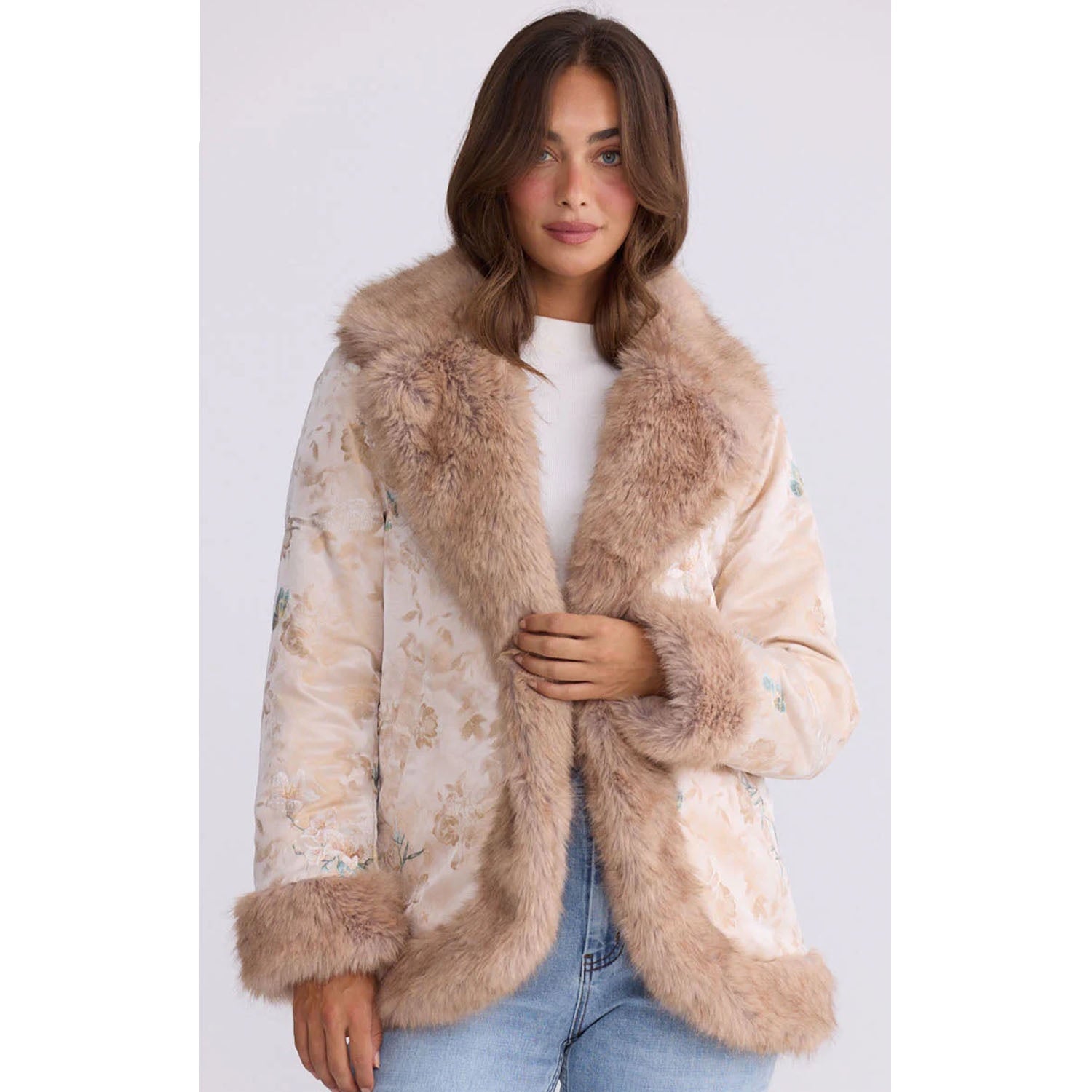 Coat Gisele Fur - Antique Floral