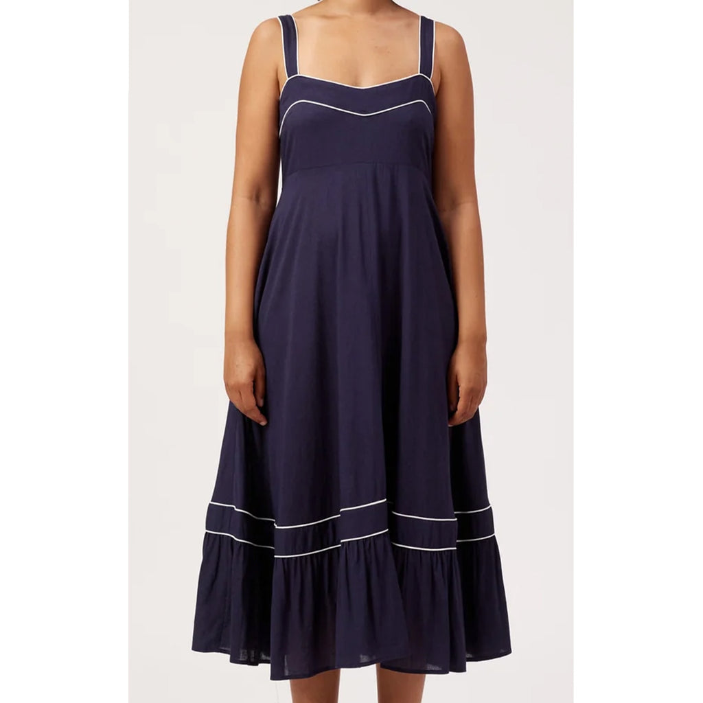 Dress Midi Positano Contrast - Navy