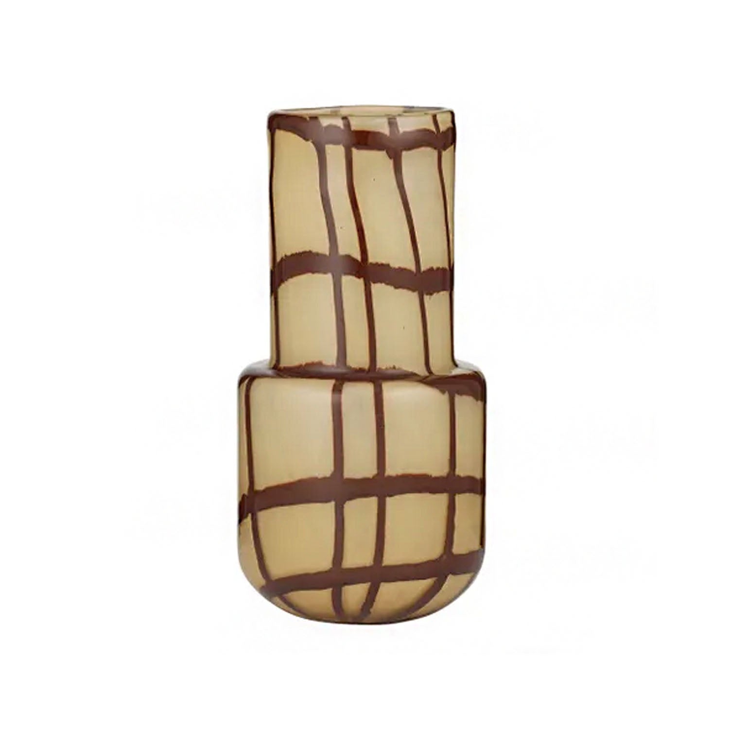 Vase Glass - Gannon 17x34cm Ivory/Choc