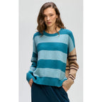 Knit Groove Stripe Crew - Teal