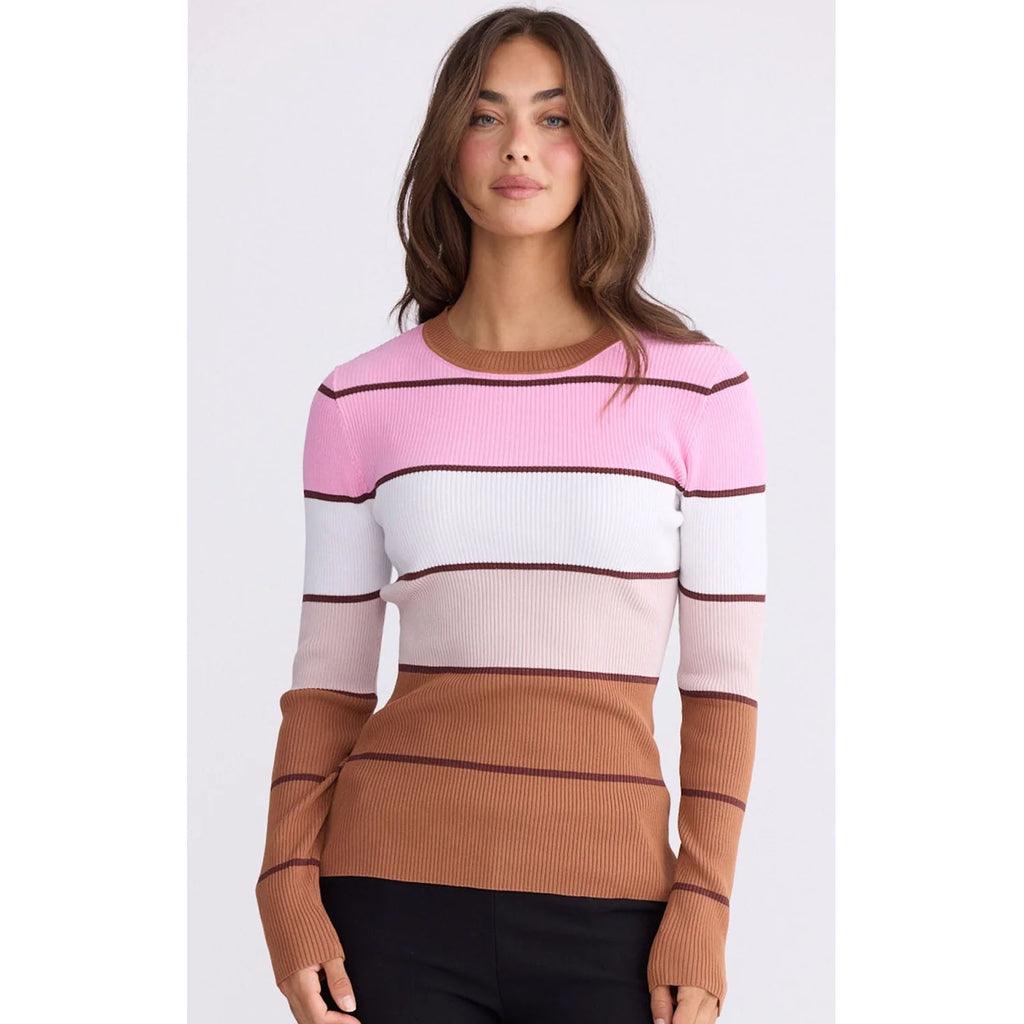 Top Unley Knit - Rose Stripe