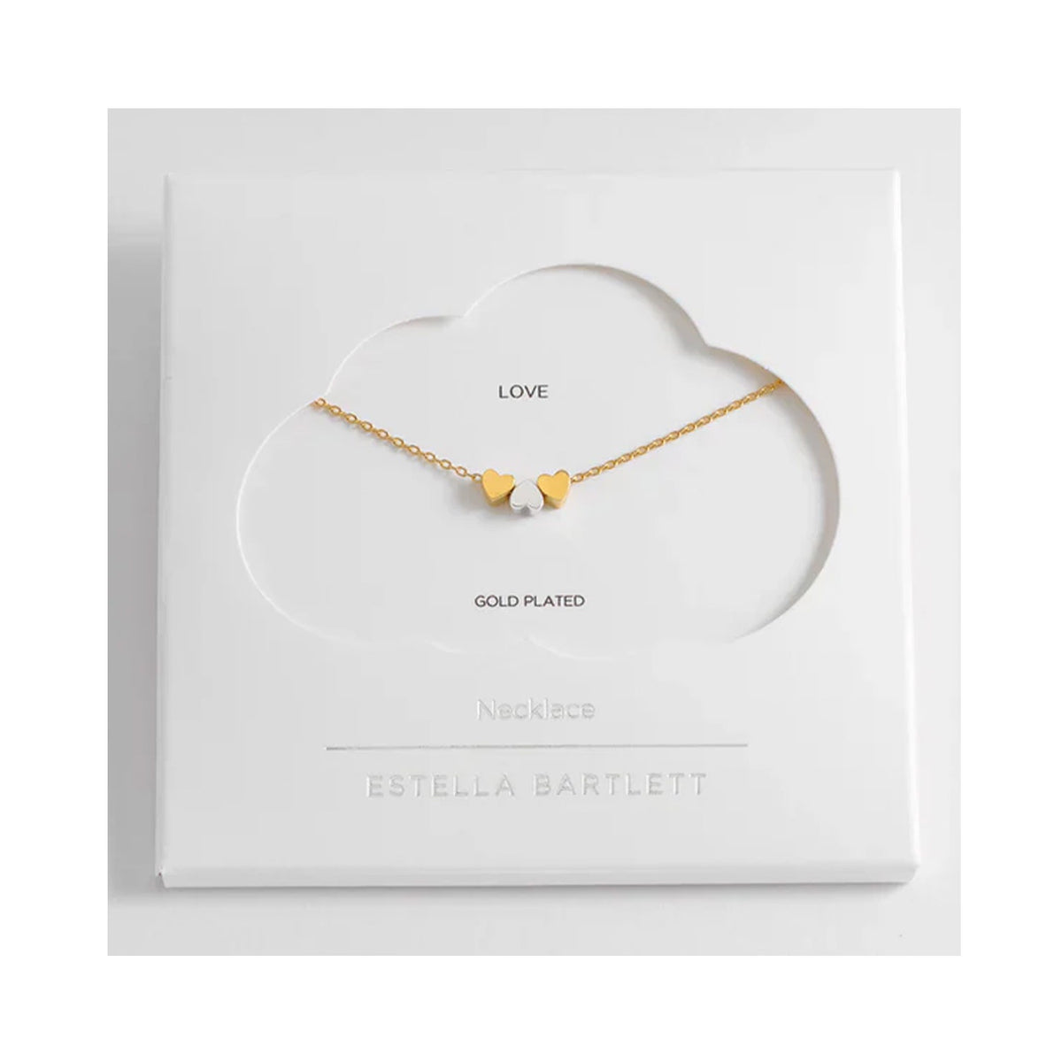 Necklace Trio Heart Bead - Gold Plated