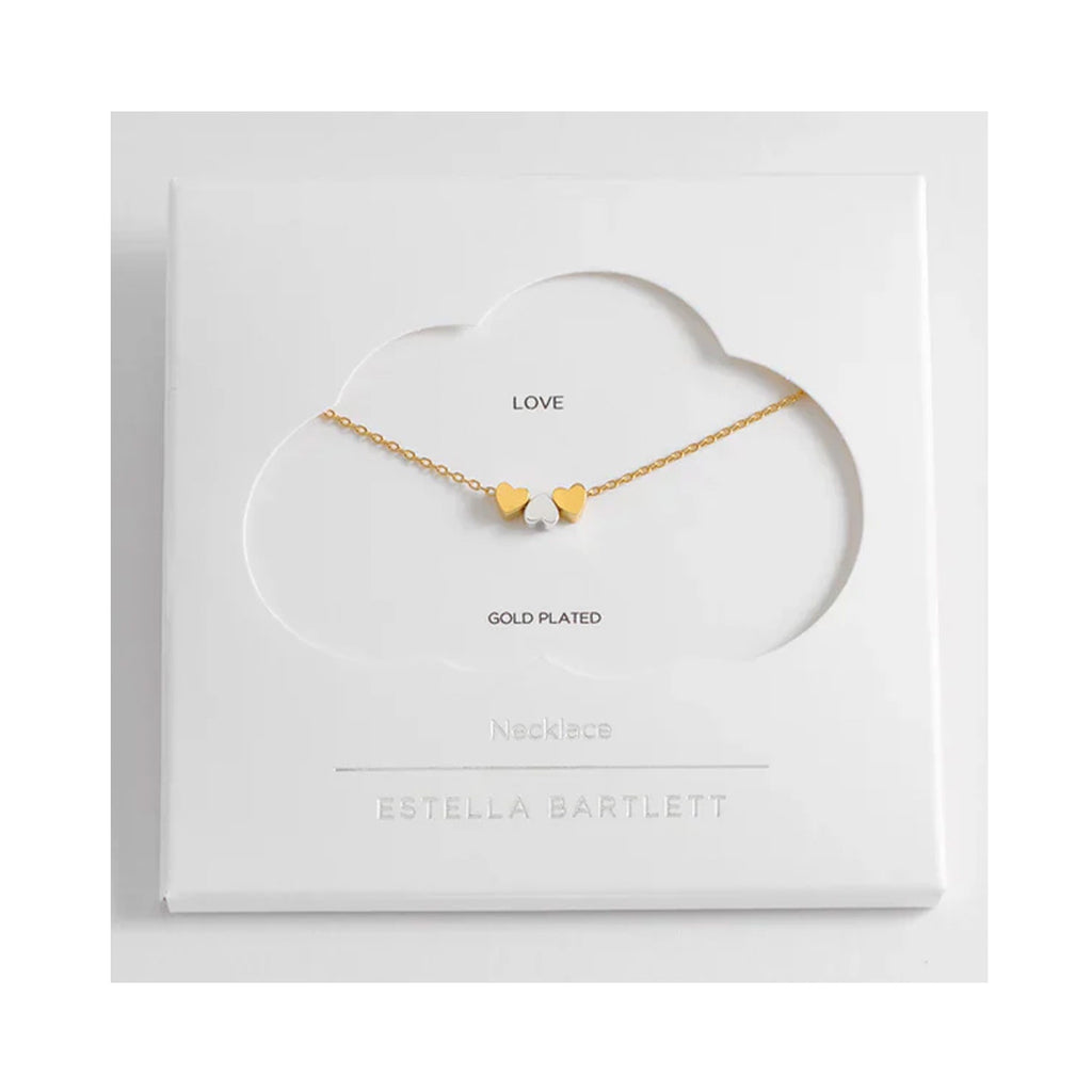 Necklace Trio Heart Bead - Gold Plated
