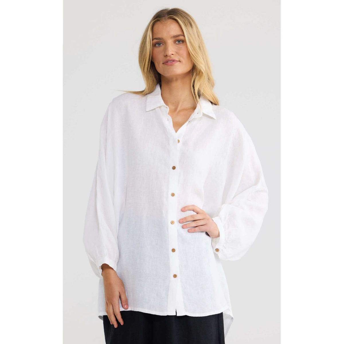 Top - Milano Shirt - White Linen