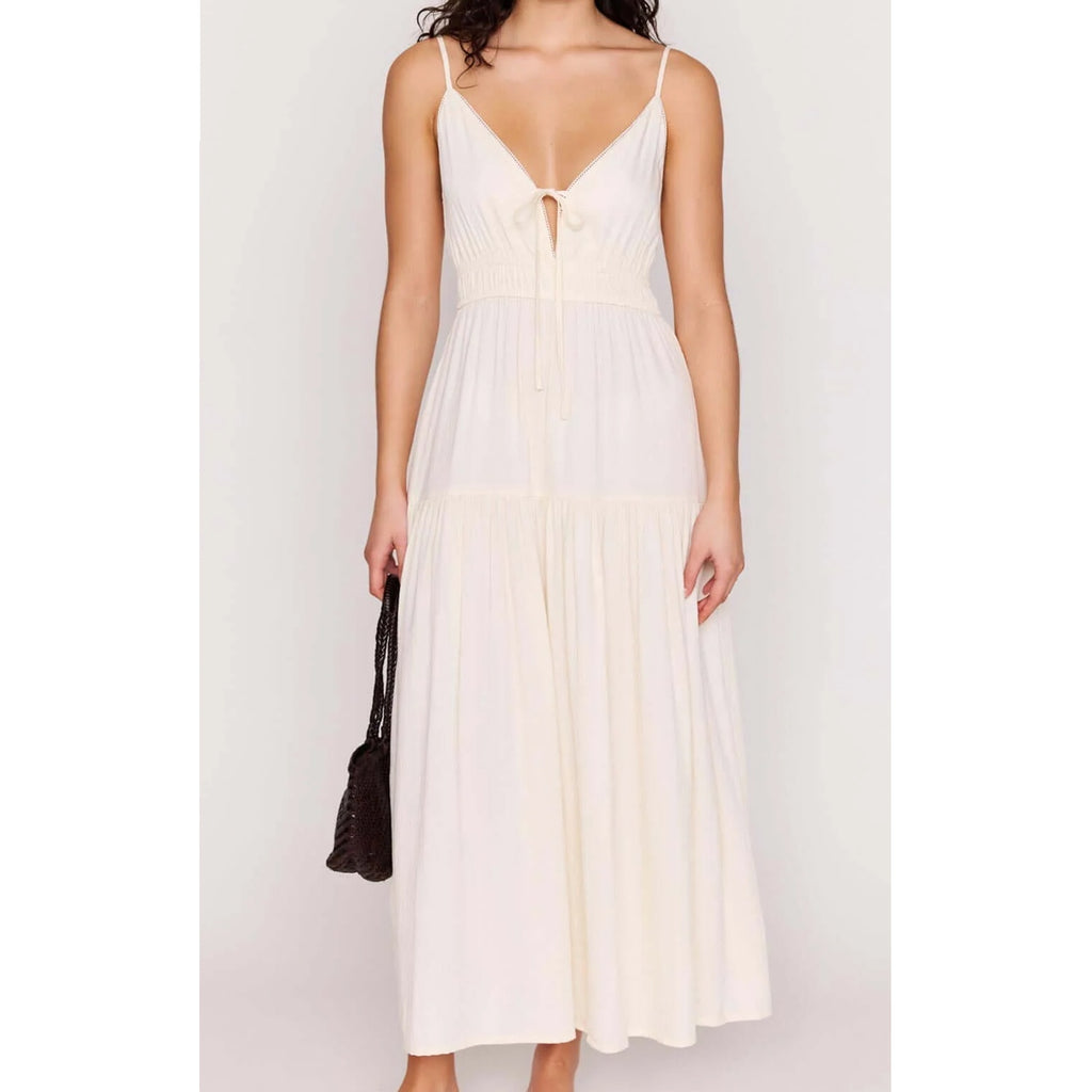 Dress Estelle Tie Front Maxi - Cream
