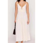 Dress Estelle Tie Front Maxi - Cream