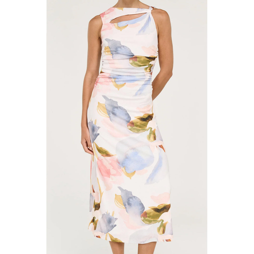Dress Valea Midi Mesh - Watercolour Floral