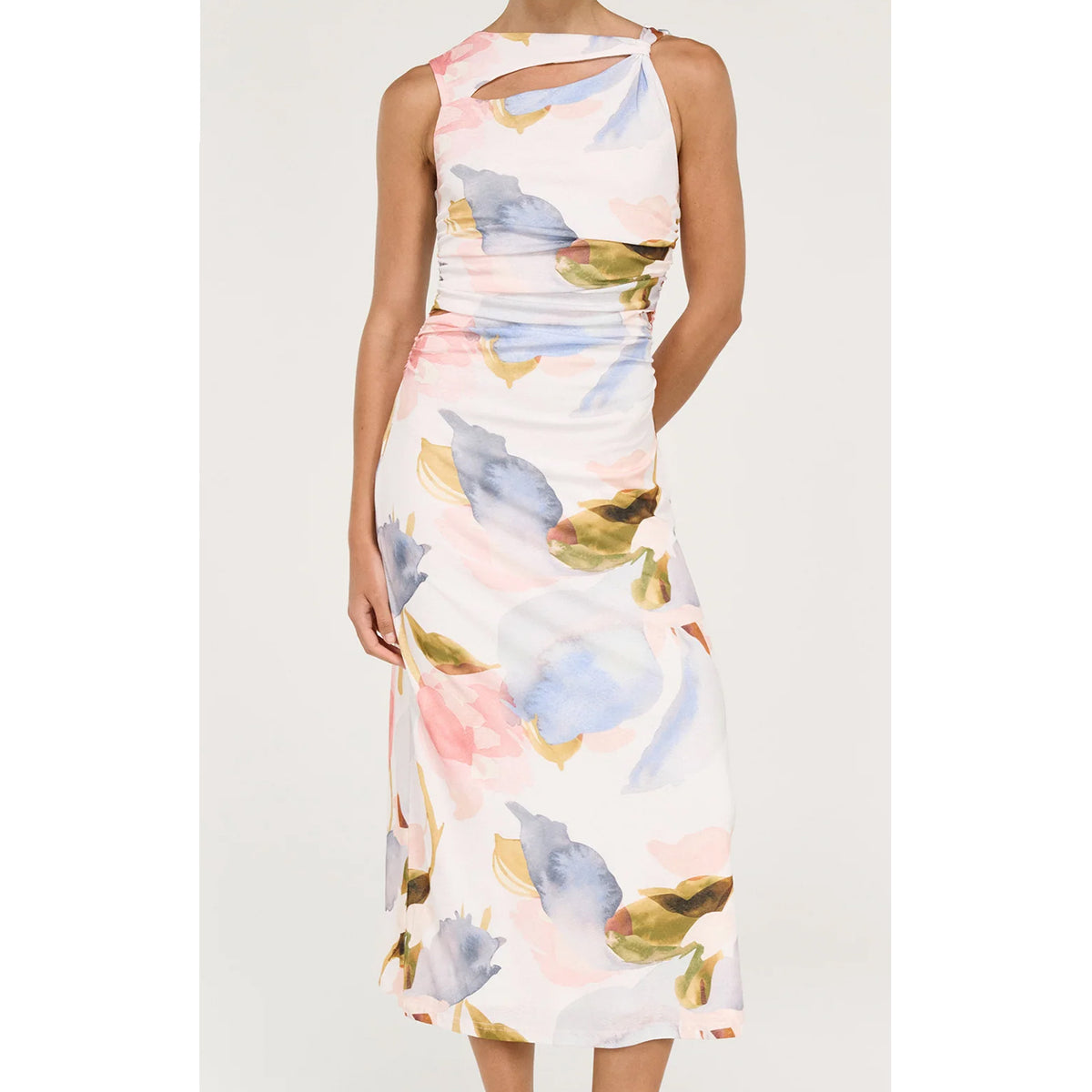 Dress Valea Midi Mesh - Watercolour Floral