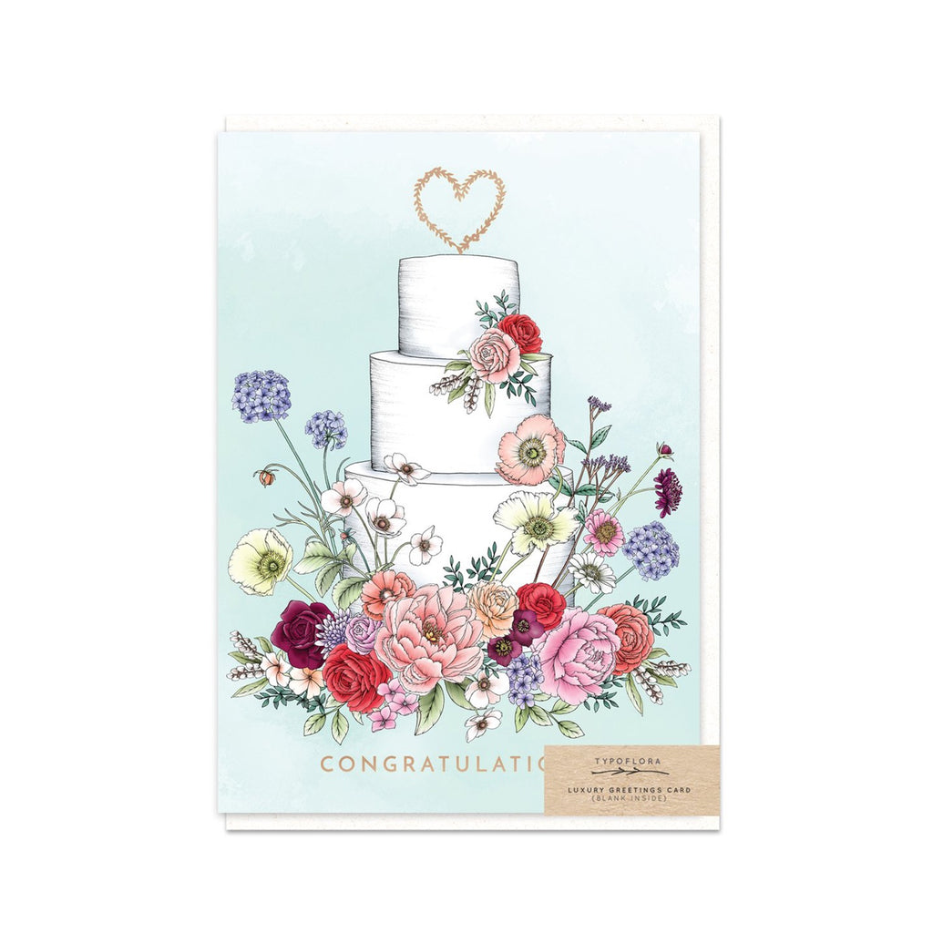 Card Floral Wedding Cake