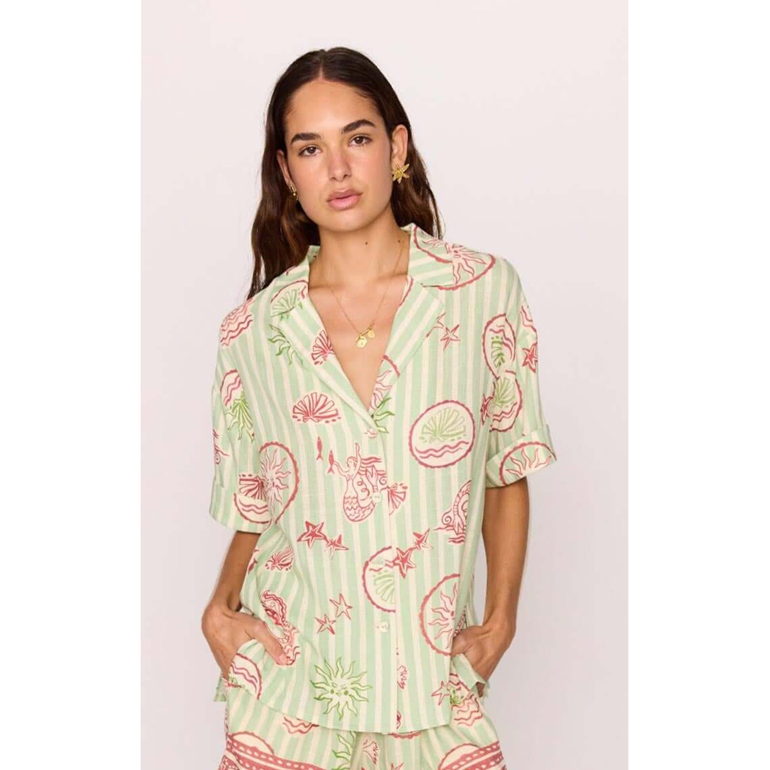 Top Soleil Shirt - Mermaid Stripe