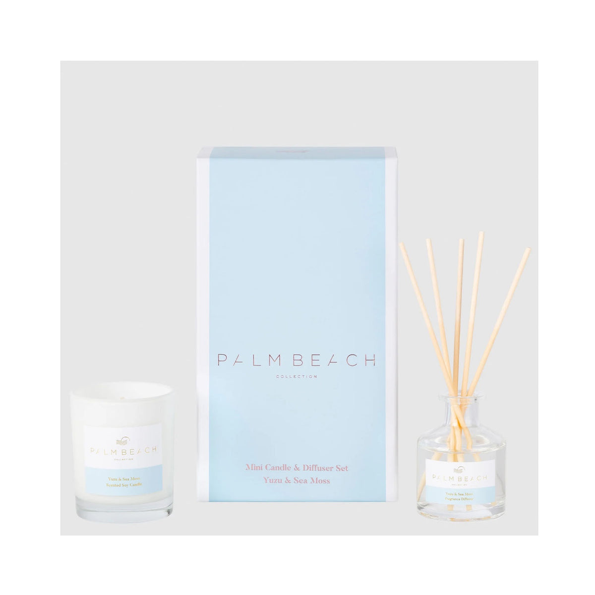 Gift Set - Yuzu & Sea Moss Mini Candle & Diffuser