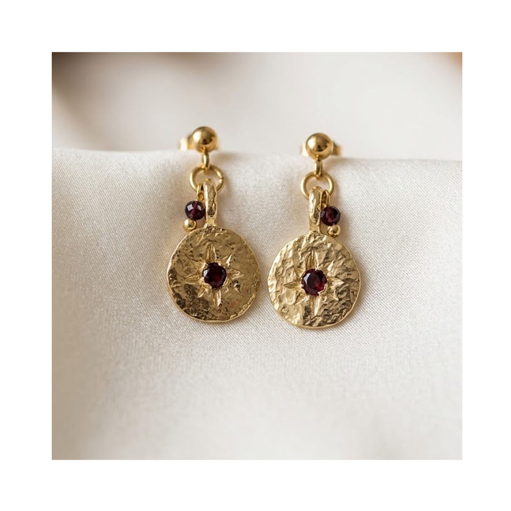 Earring January Birthstone - Inner Compass Garnet