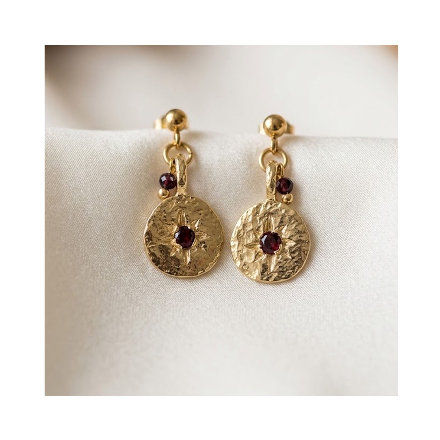 Earring January Birthstone - Inner Compass Garnet