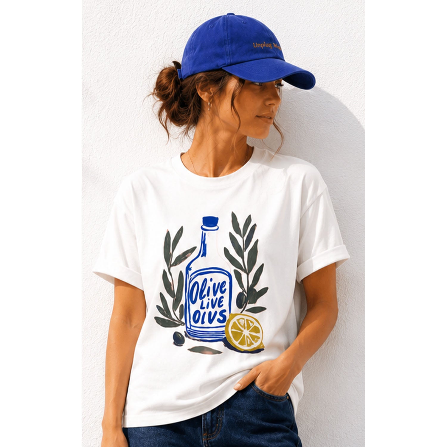 TShirt White - Olive Bottle