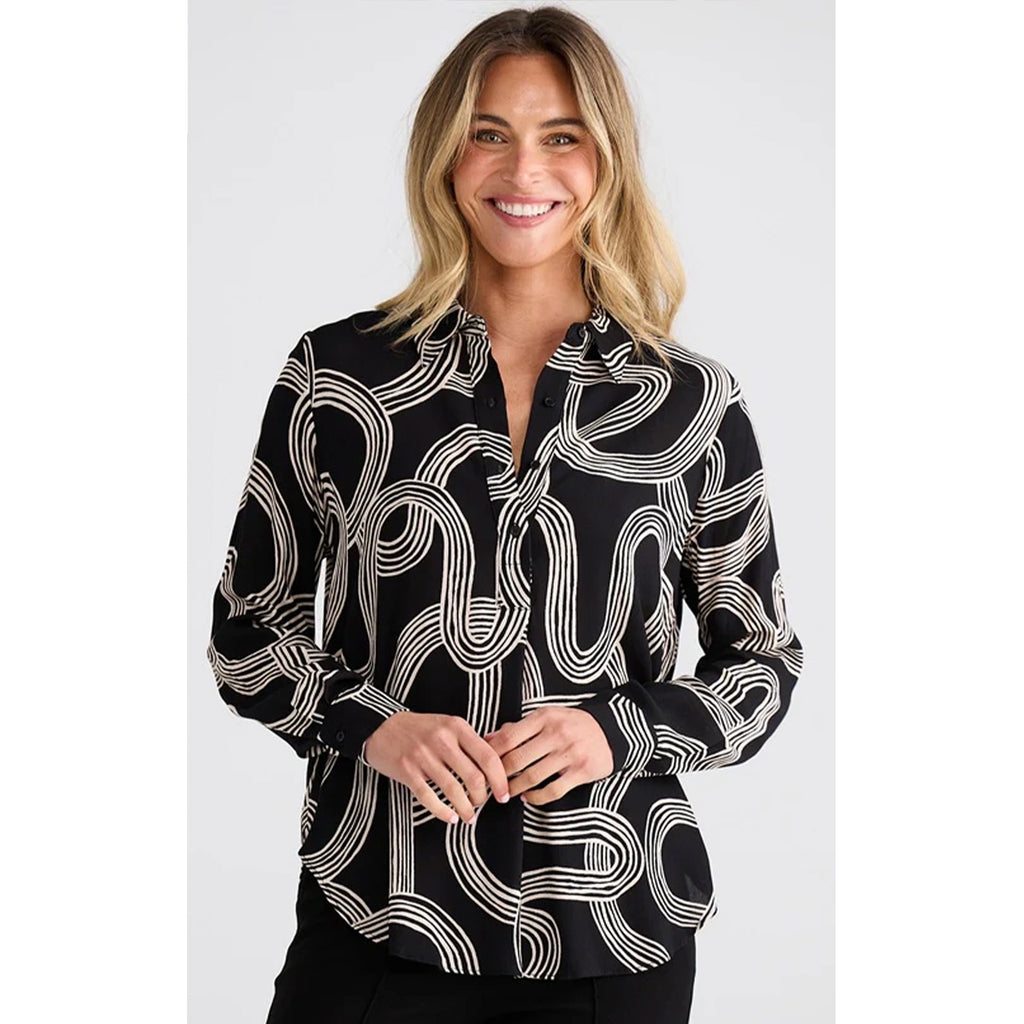 Top Astrid Shirt - Ink Lines