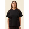 Tshirt Eva Crochet - Black