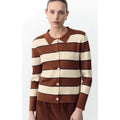 Cardigan Noah - Rust & Cream Stripe