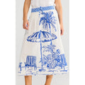 Skirt Somara - Blue Check W Villa Print