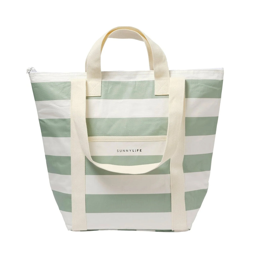 Light Cooler Tote La Palma Sage Stripe