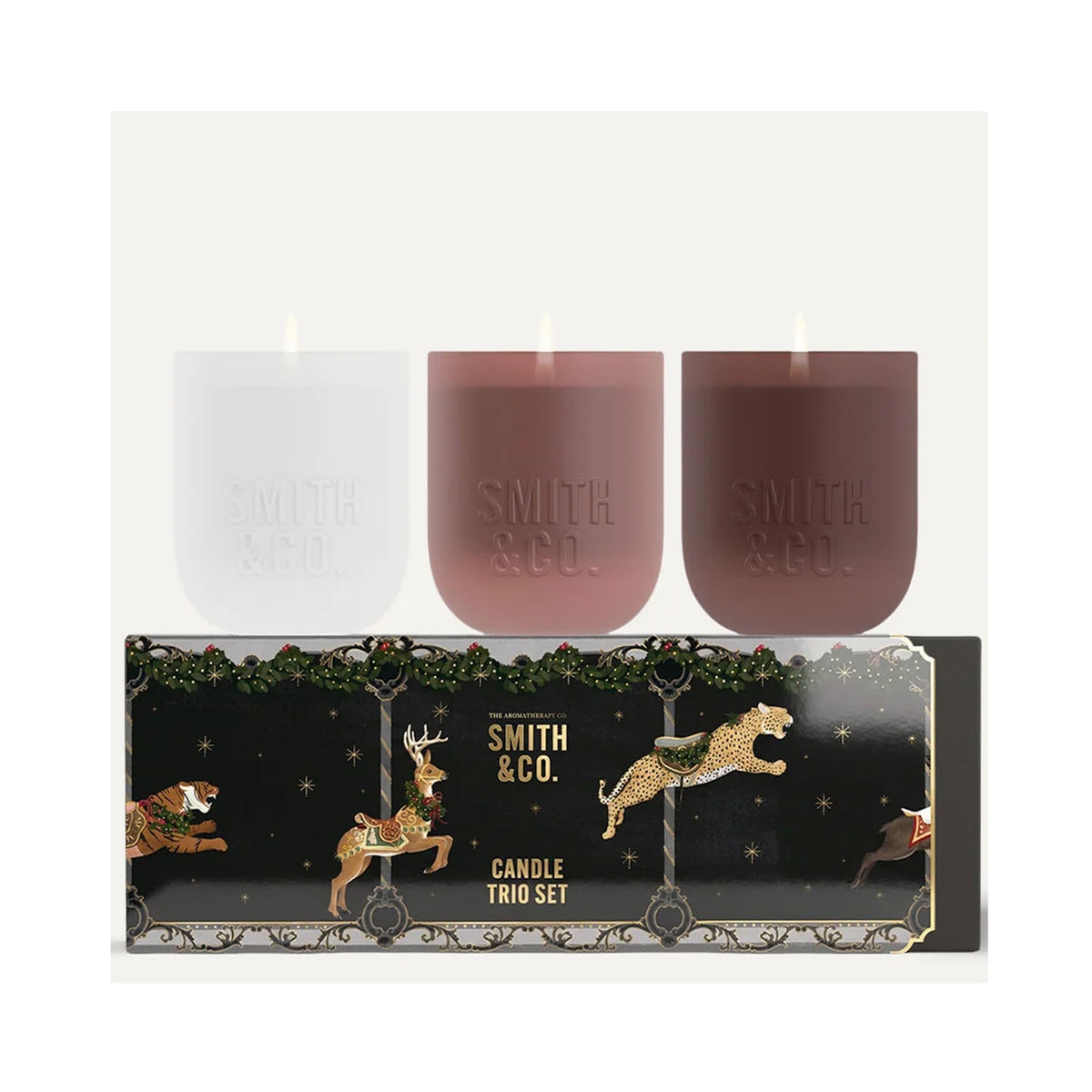Candle Trio Festive - Blush Rose & Black