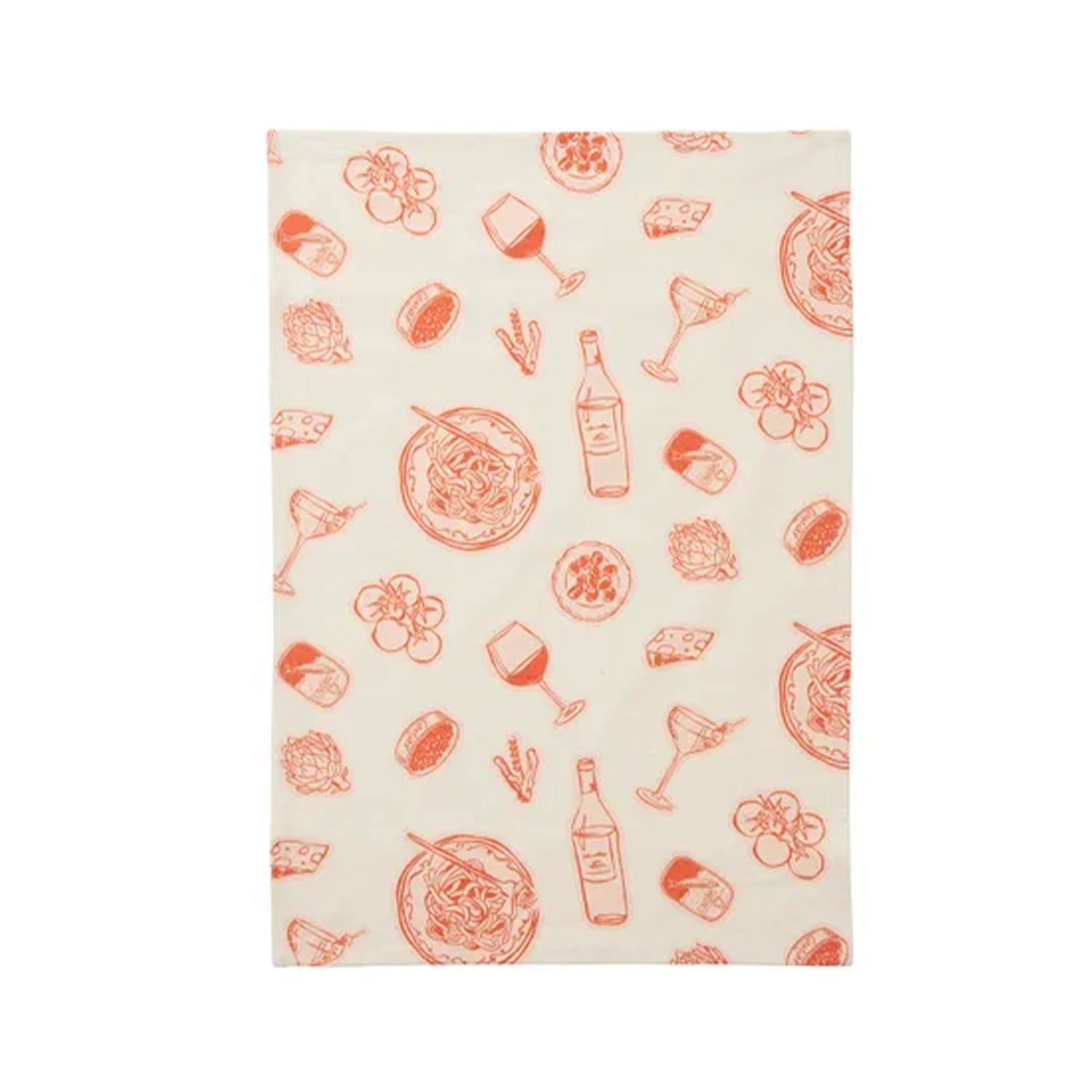 Tea Towel - Taormina Cotton 50x70cm Red