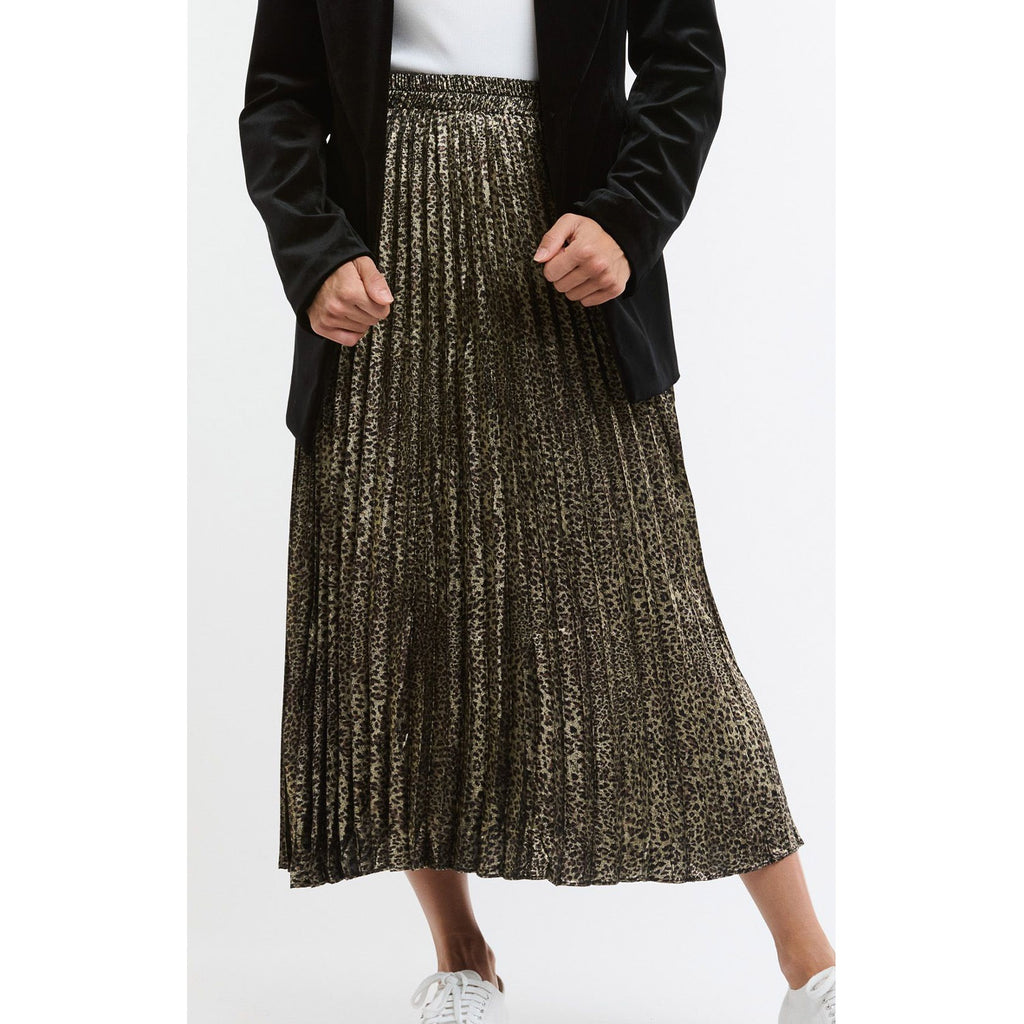 Skirt Sunray Pleat - Leopard