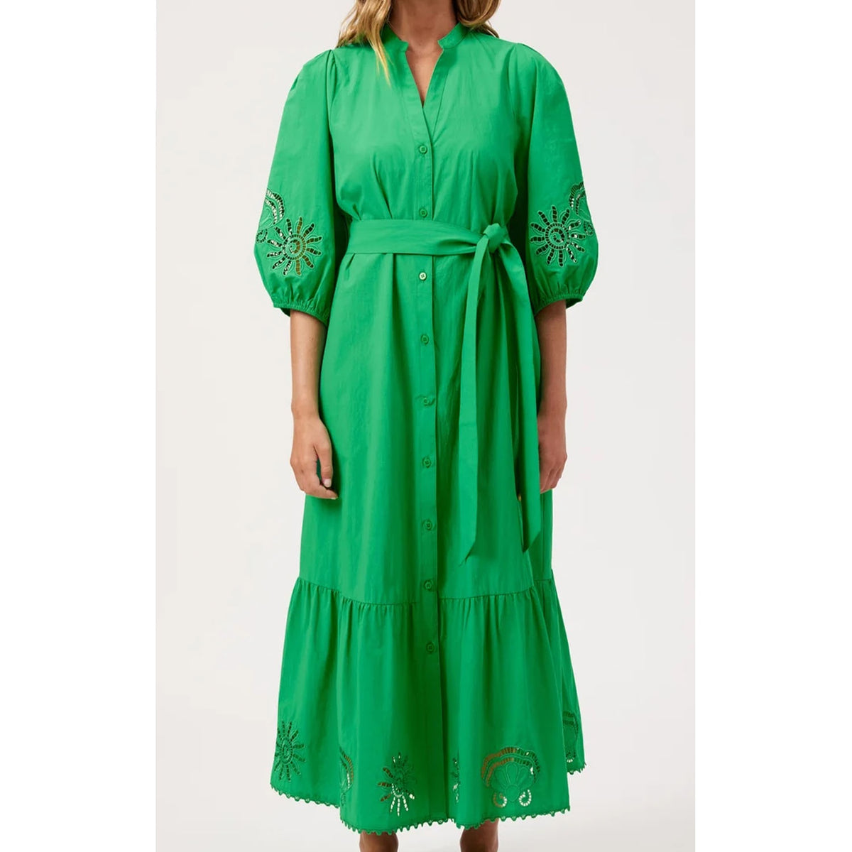 Dress Maxi Larissa Broderie - Green