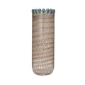 Vase - Selina Glass 10x28.5cm Nat/Steel