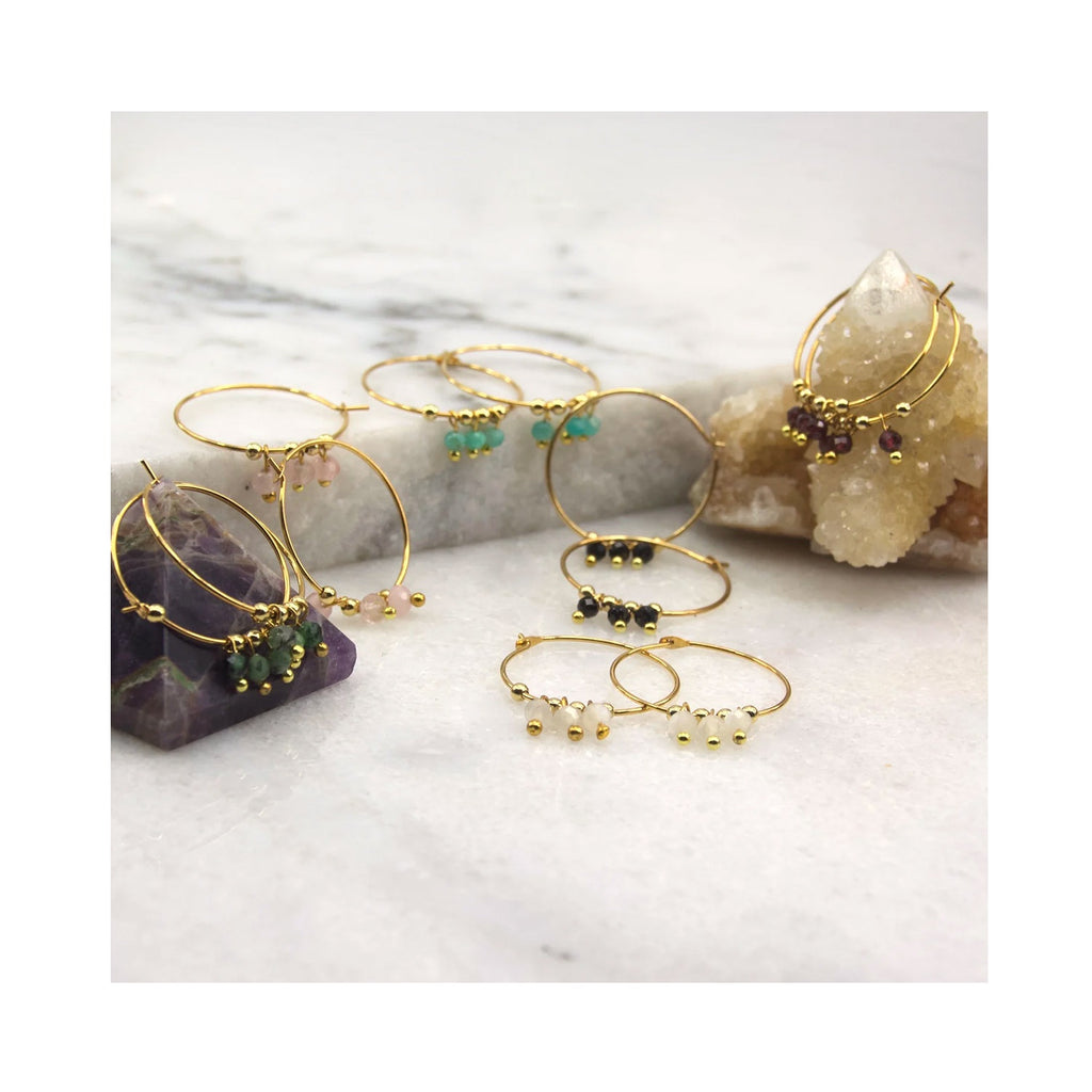 Earrings Golden Age Birthstone Wire Hoops