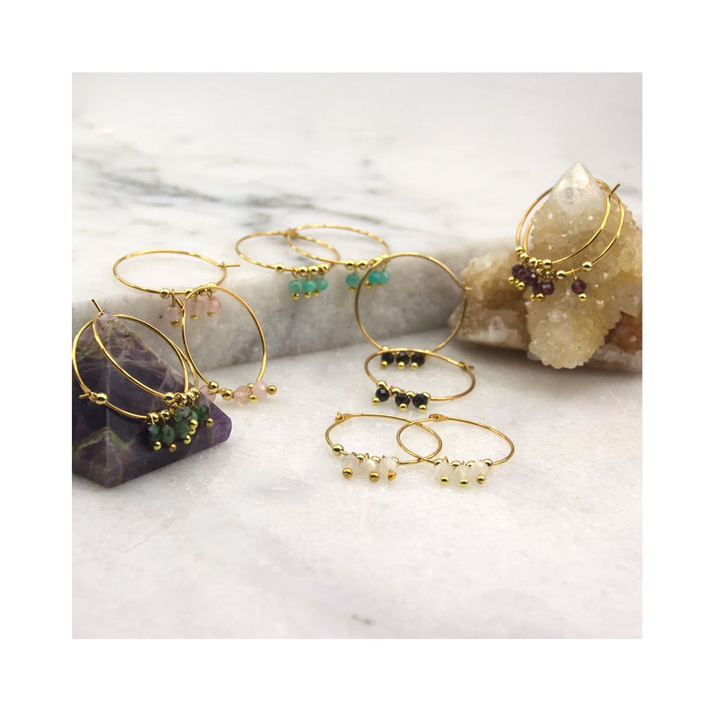 Earrings Golden Age Birthstone Wire Hoops