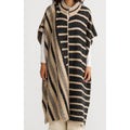 Knit Cape Mirador - Black & Cedar Stripe