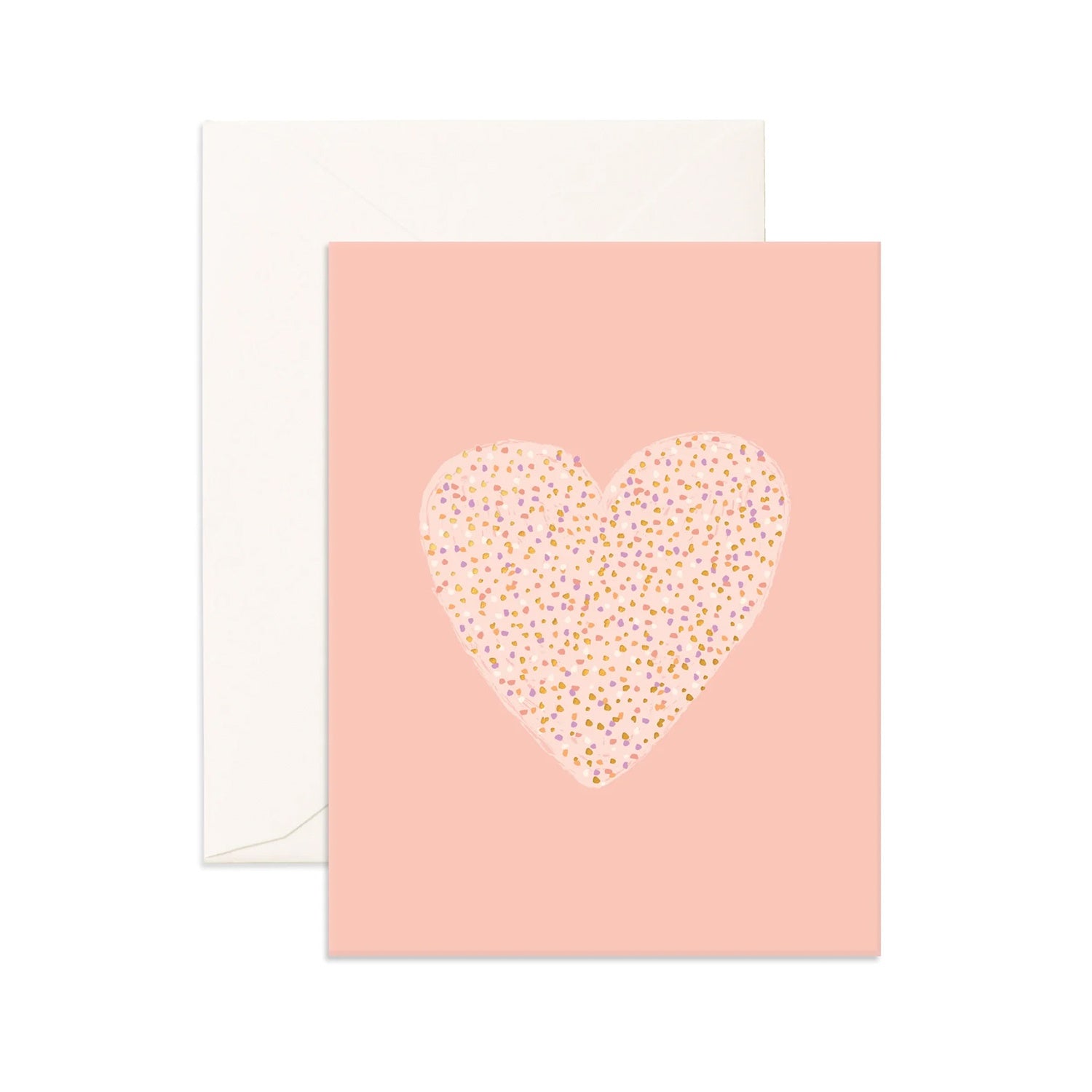 Card - Sprinkle Heart Peach