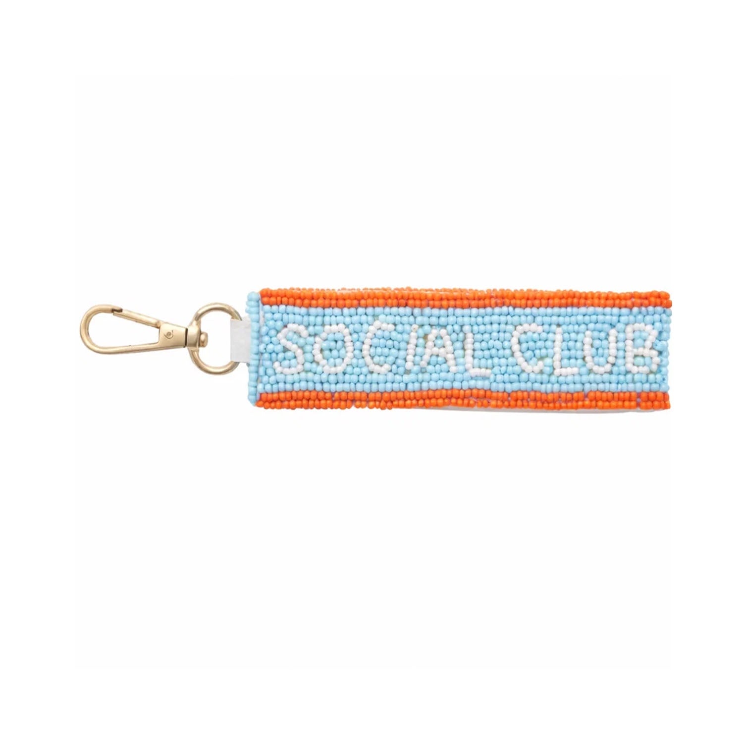 Keyring Social Club Beaded 3x17cm Blue