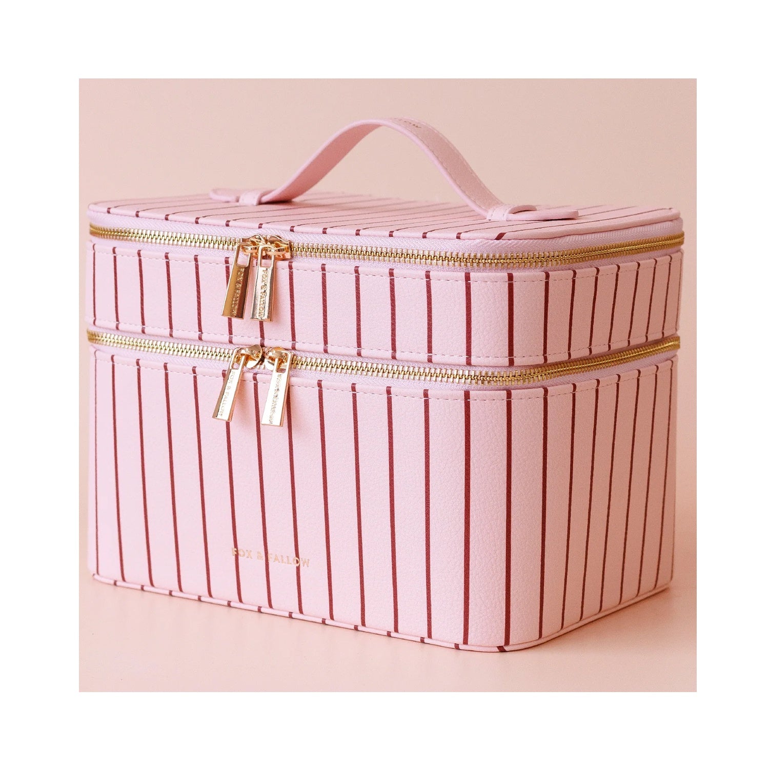 Vanity Case - Rose Pinstripe
