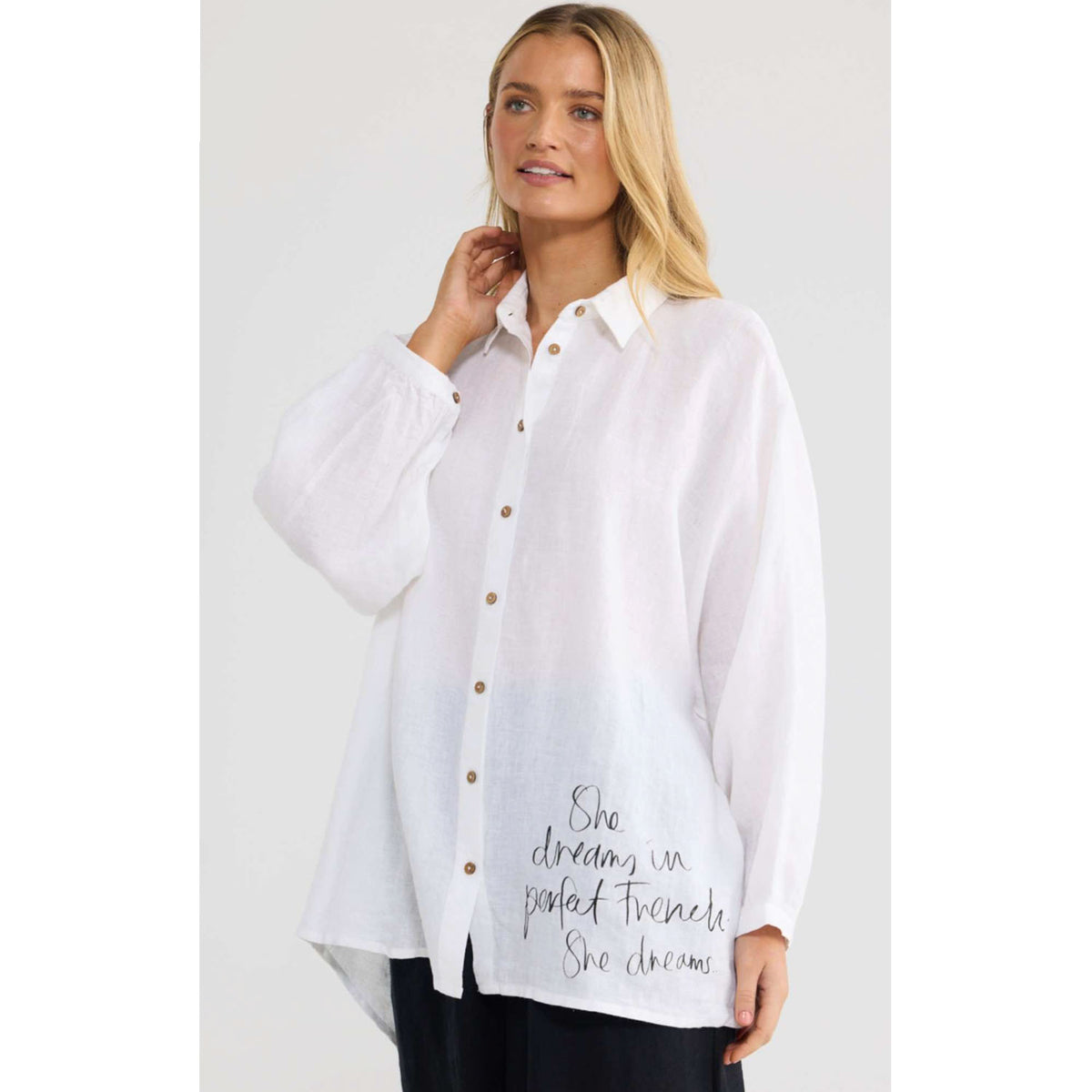 Top - Milano Shirt - "She Dreams in Perfect French"