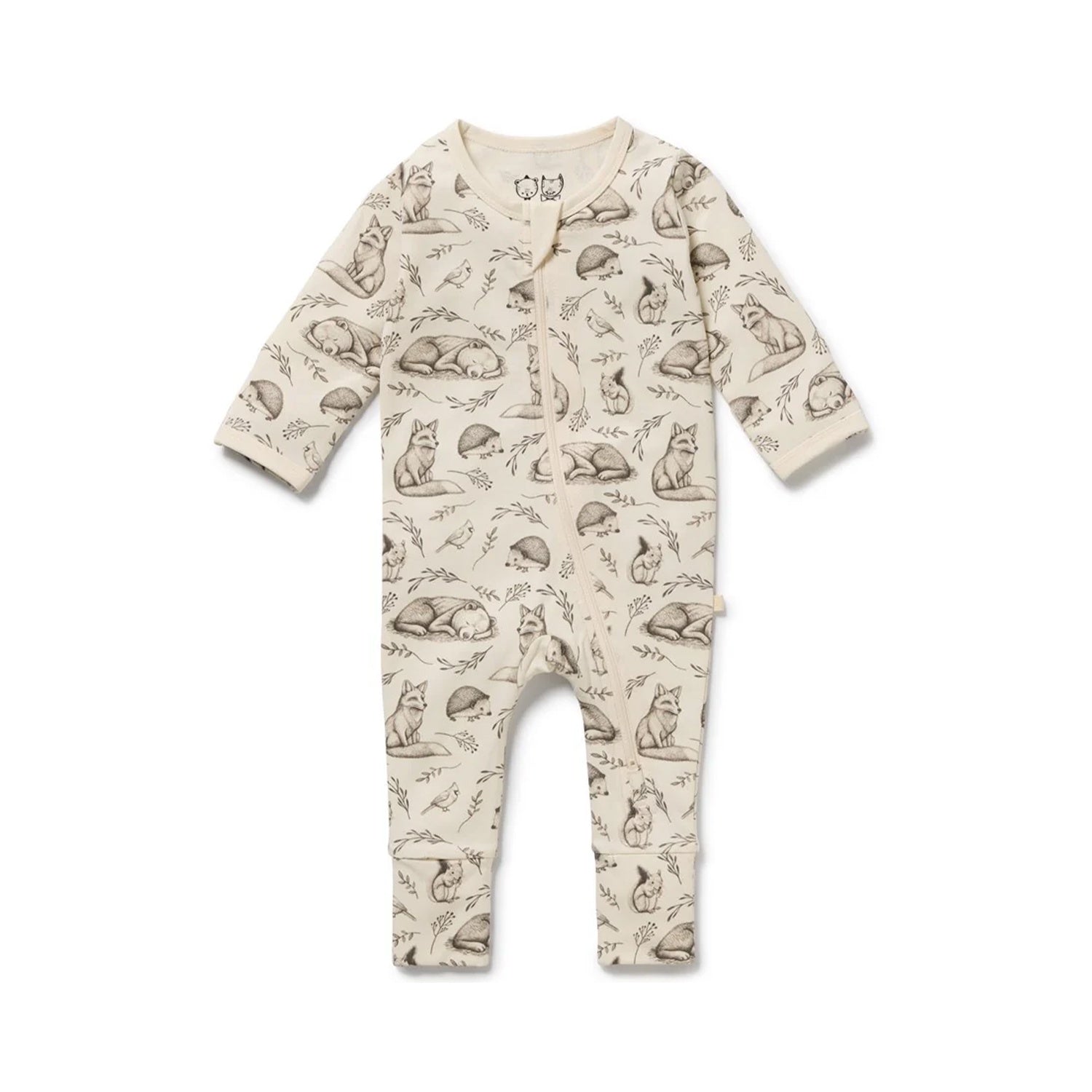 Zipsuit with Feet - Foxglove Forest