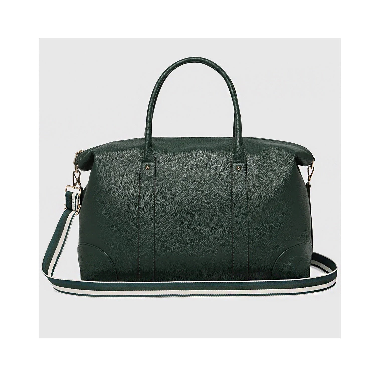 Alexis Stripe Weekender Travel Bag - Forest Green Stripe