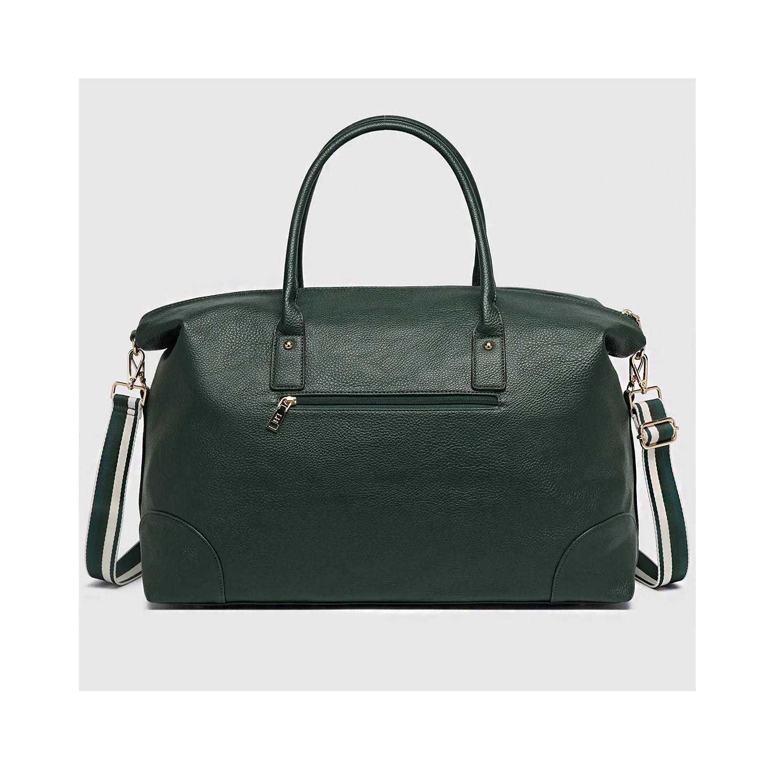 Alexis Stripe Weekender Travel Bag - Forest Green Stripe