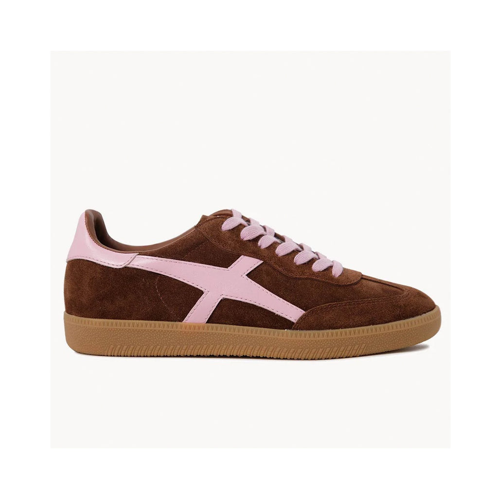 Shoe Crossroads Trainer - Coffee & Candy Pink Suede