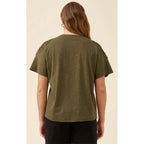 Tshirt Eva Crochet - Olive