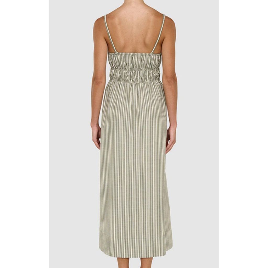 Dress Lisara Midi - Khaki & White