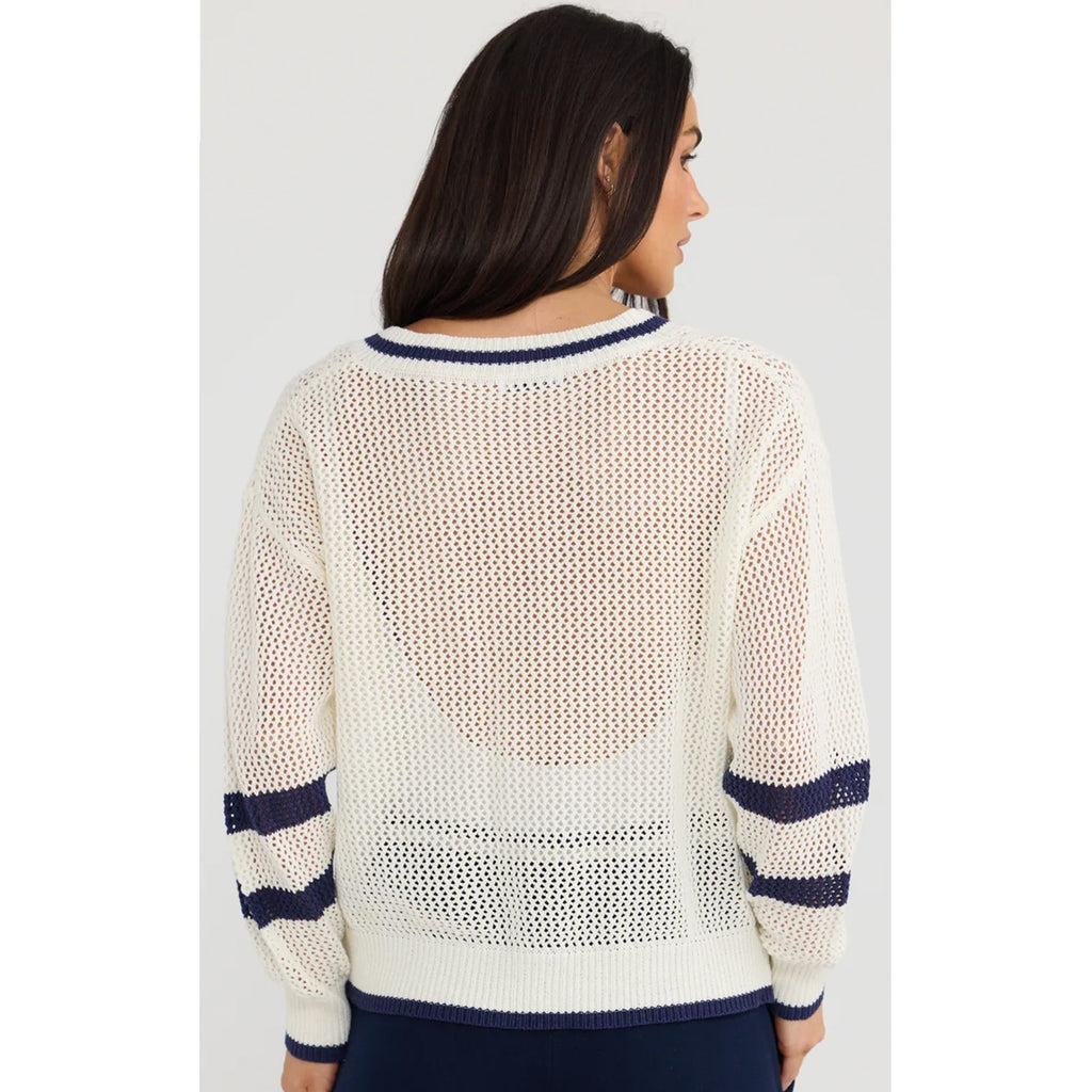 Knit McKinney - White w Navy Star