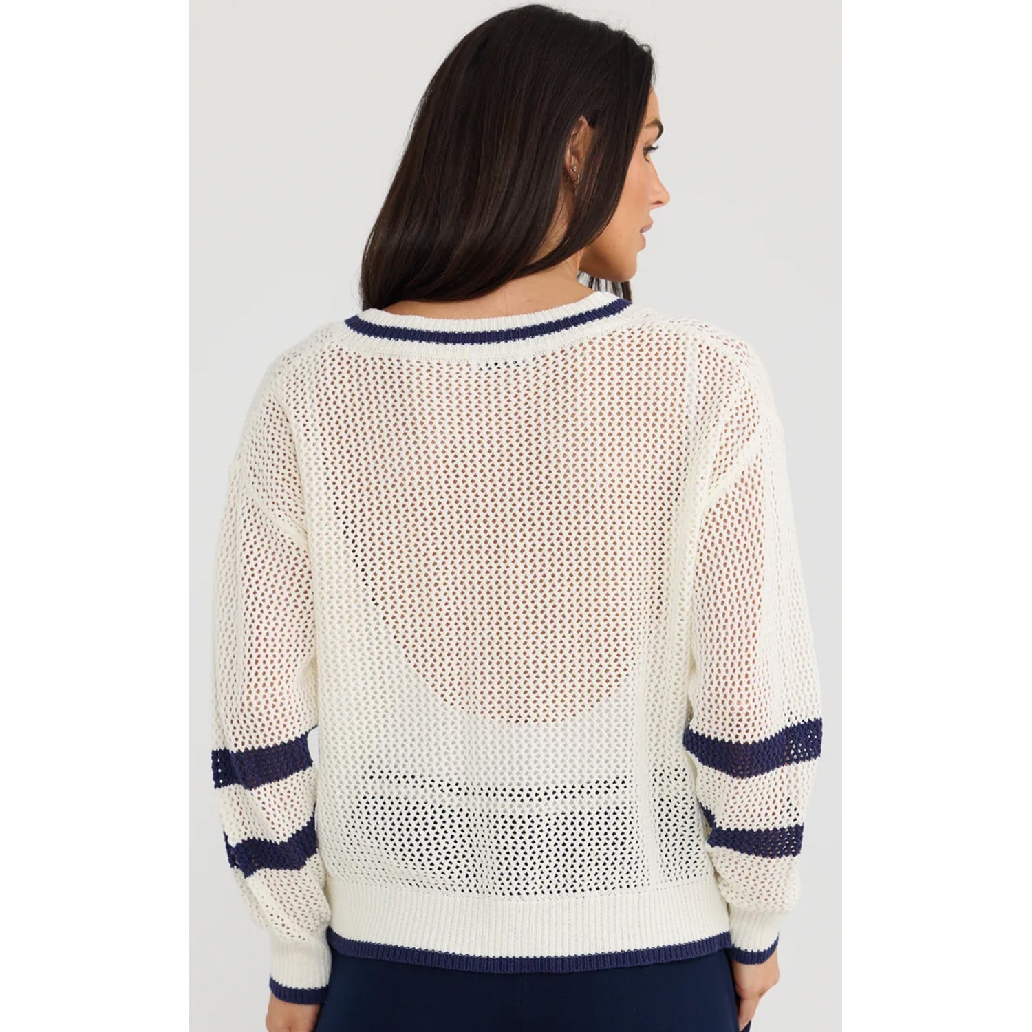 Knit McKinney - White w Navy Star