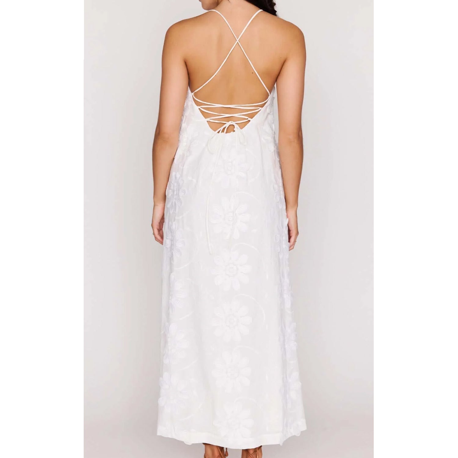 Dress Alessia Lace Back Maxi - White