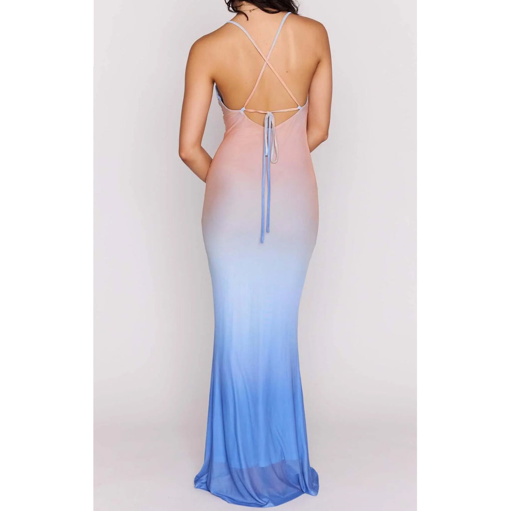Dress Solstice Ombre Mesh Maxi